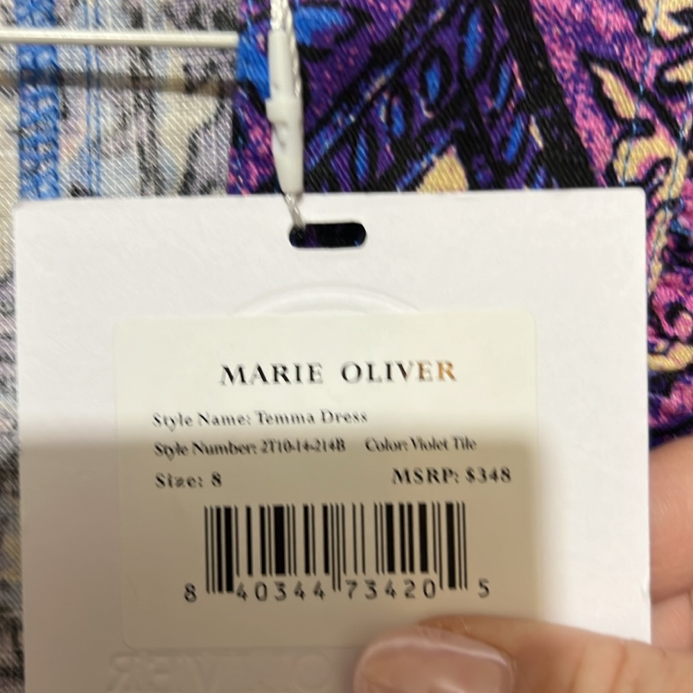 Purple Patterned Women's Dress by Marie Oliver - temma dress - Picture 4 of 4